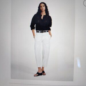 Ladies SZ 10 Madewell White Barrel Leg Utility Pant